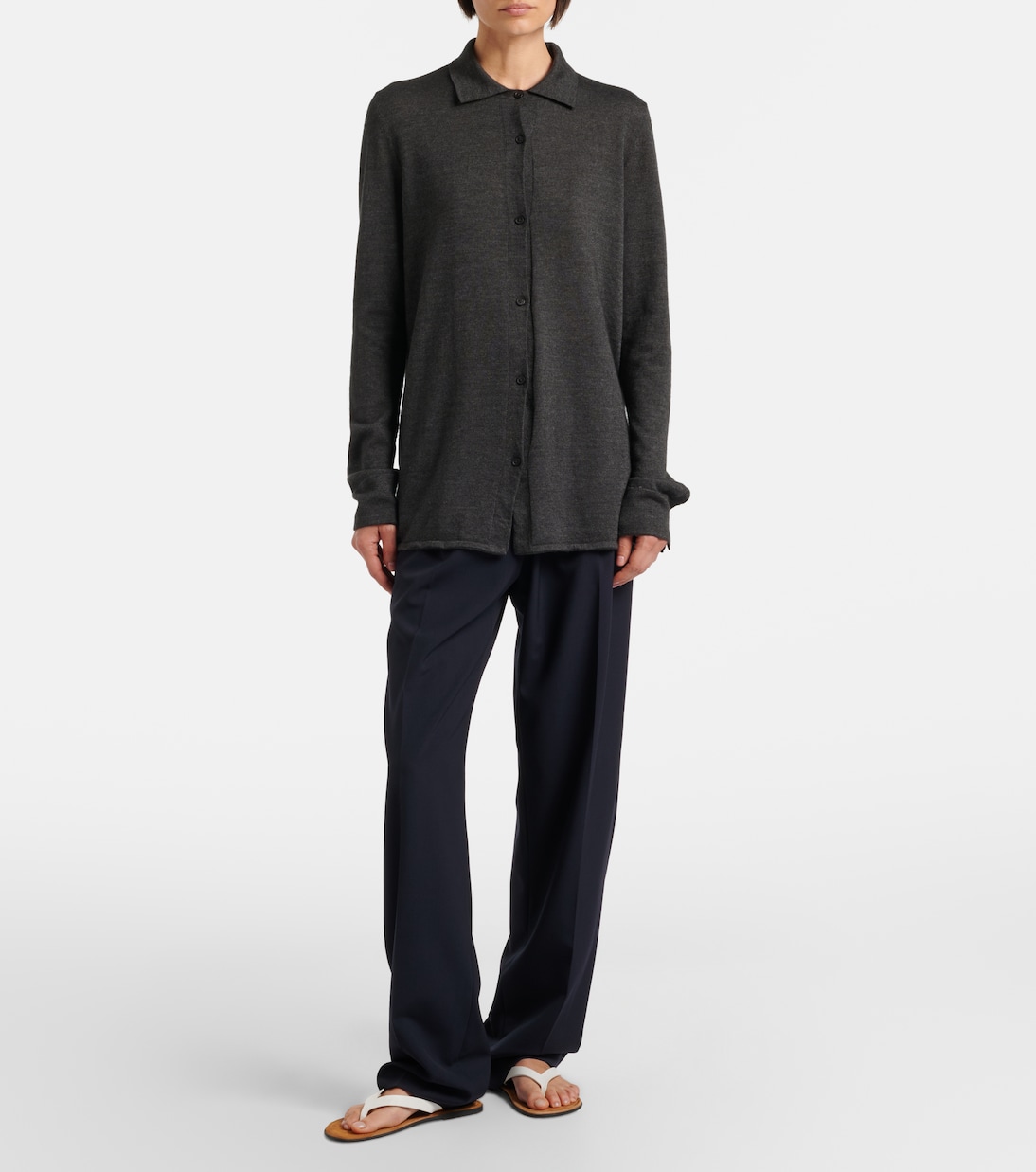 Ocari knitted cashmere and silk shirt | The Row