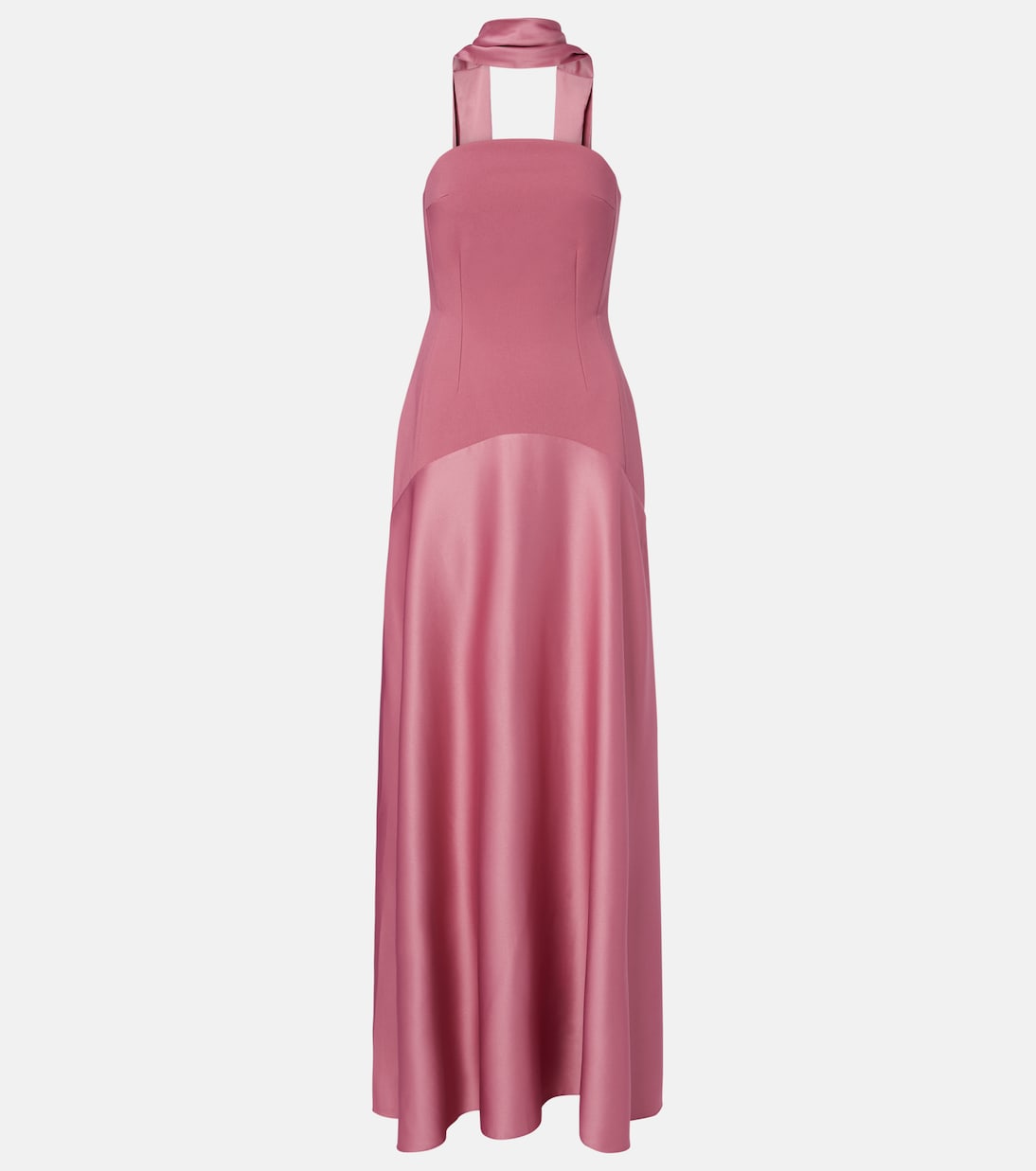 Mae satin-paneled bustier gown | Solace London