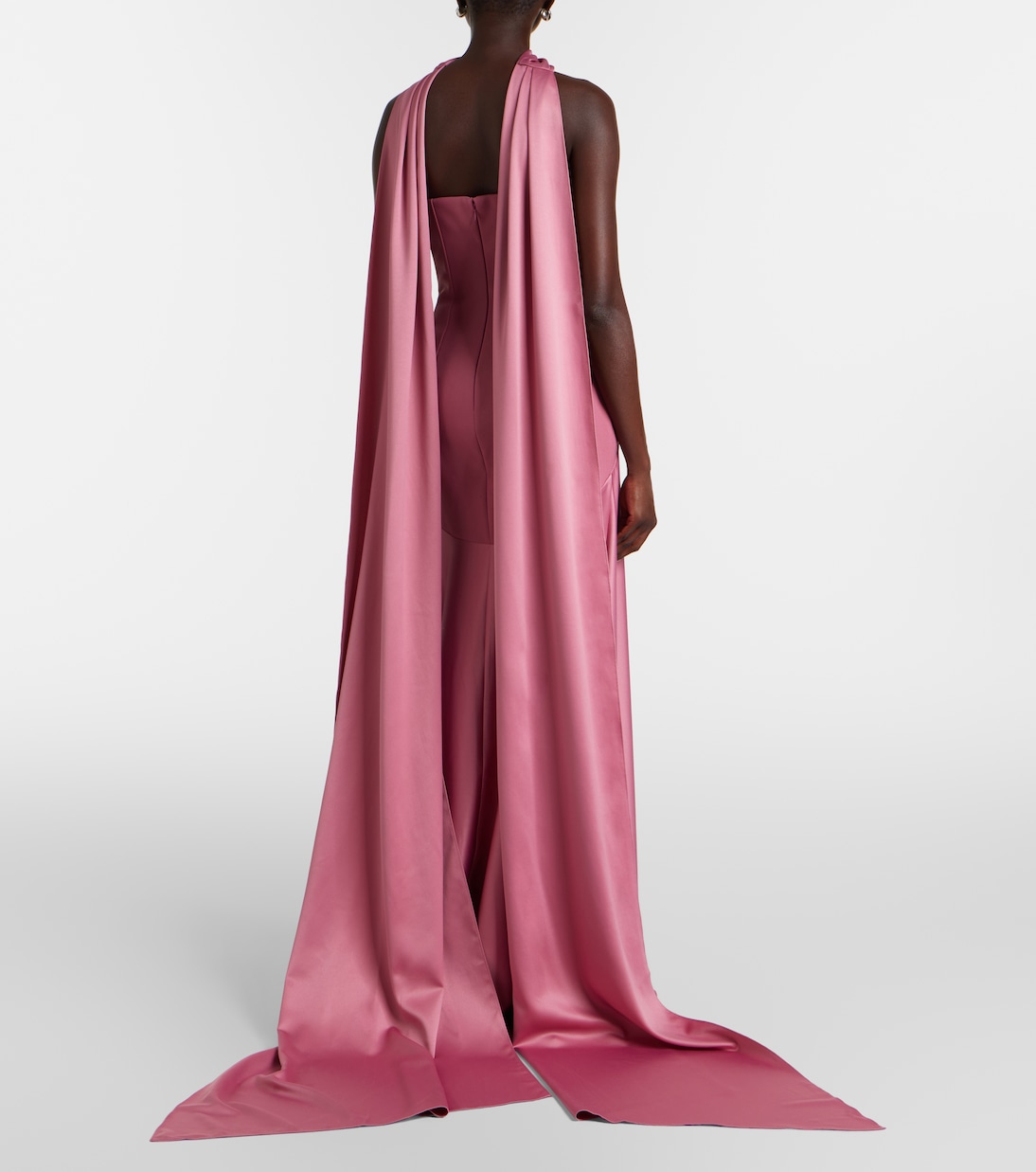 Mae satin-paneled bustier gown | Solace London