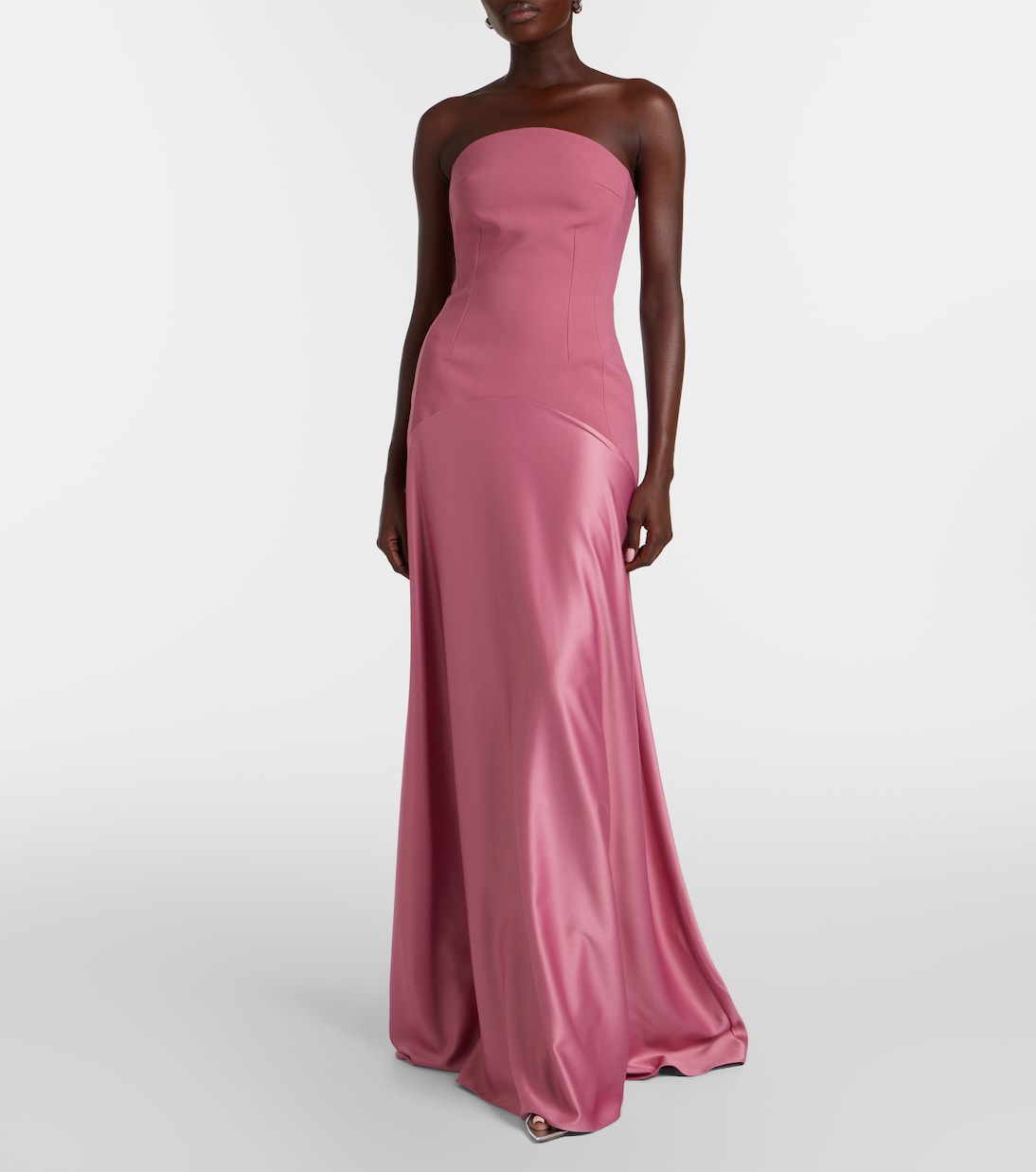 Mae satin-paneled bustier gown | Solace London