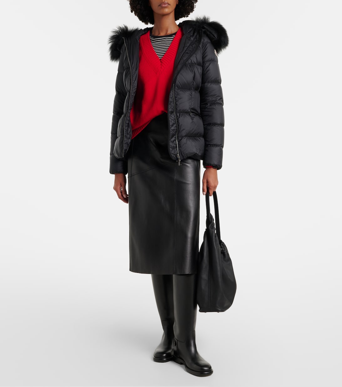 Boed shearling-trimmed down jacket | Moncler