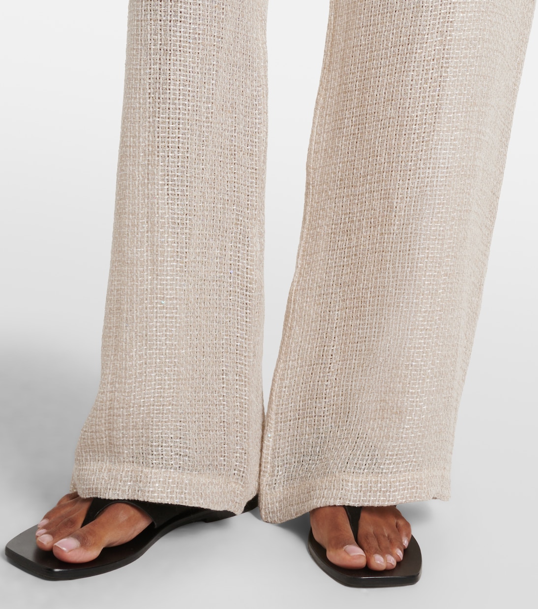 Stella sequined linen-blend wide-leg pants | Leset