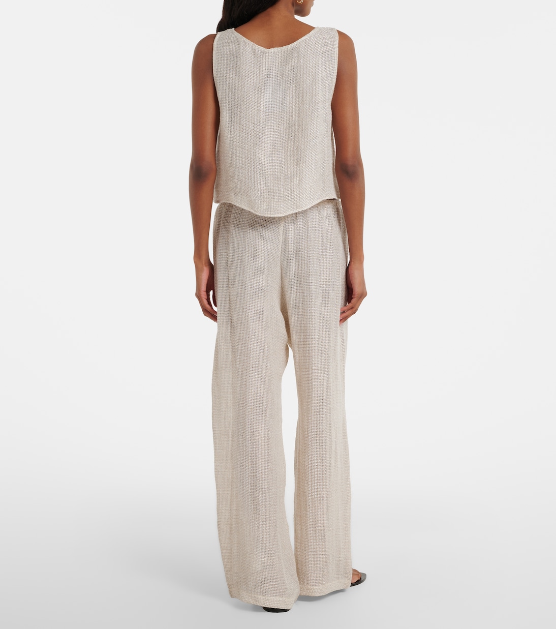 Stella sequined linen-blend wide-leg pants | Leset
