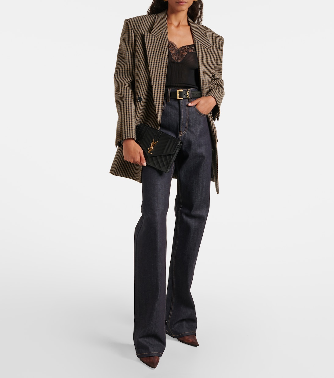 Envelope 마틀라세 레더 클러치 | Saint Laurent