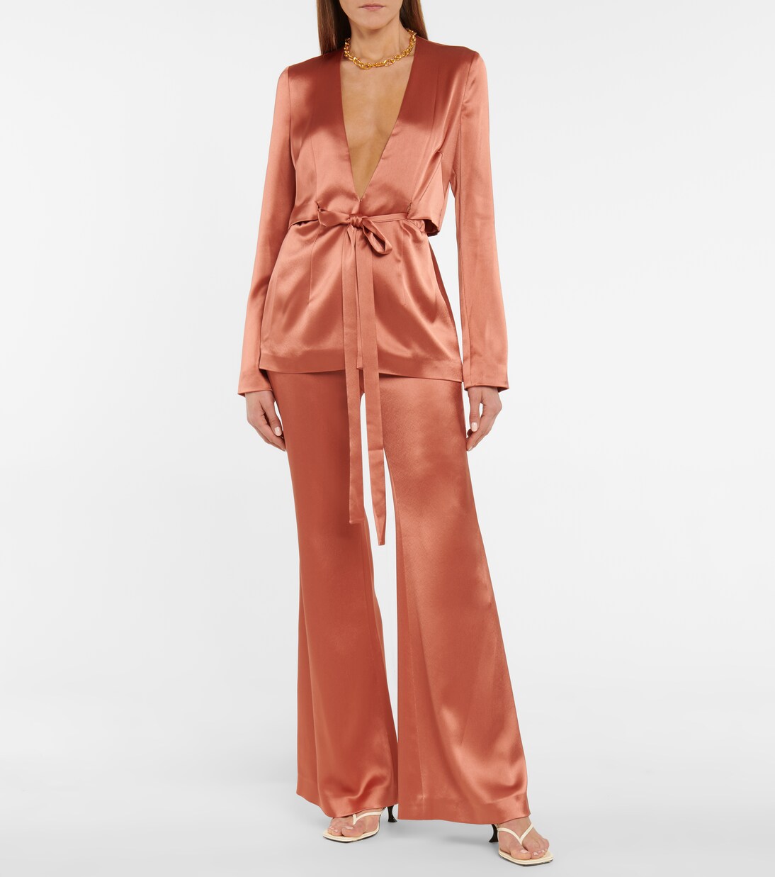 Slashed satin jacket | Galvan