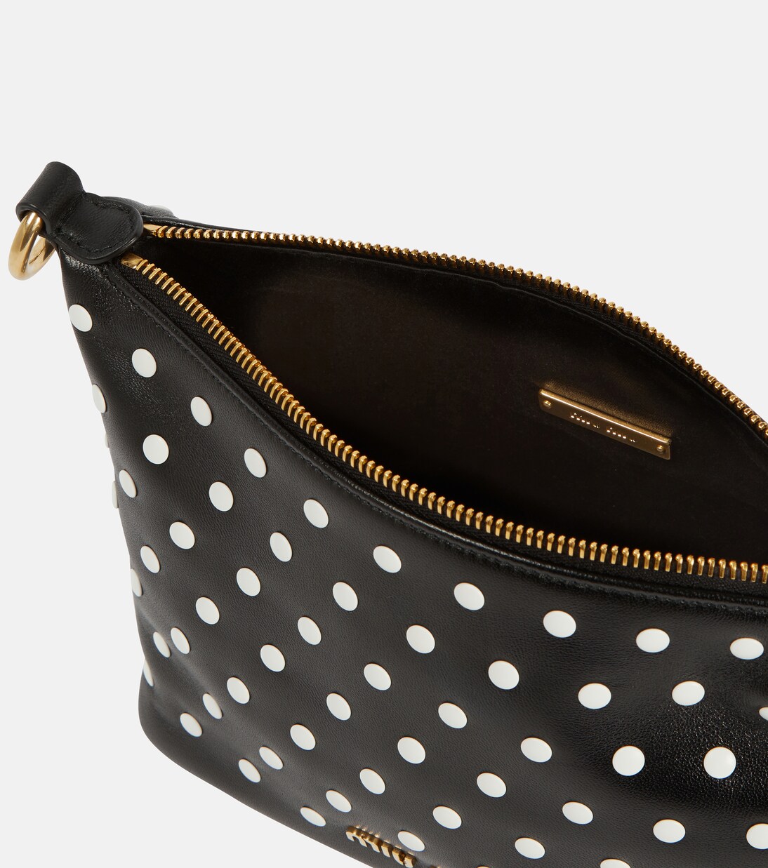 Polka-dot leather shoulder bag | Miu Miu