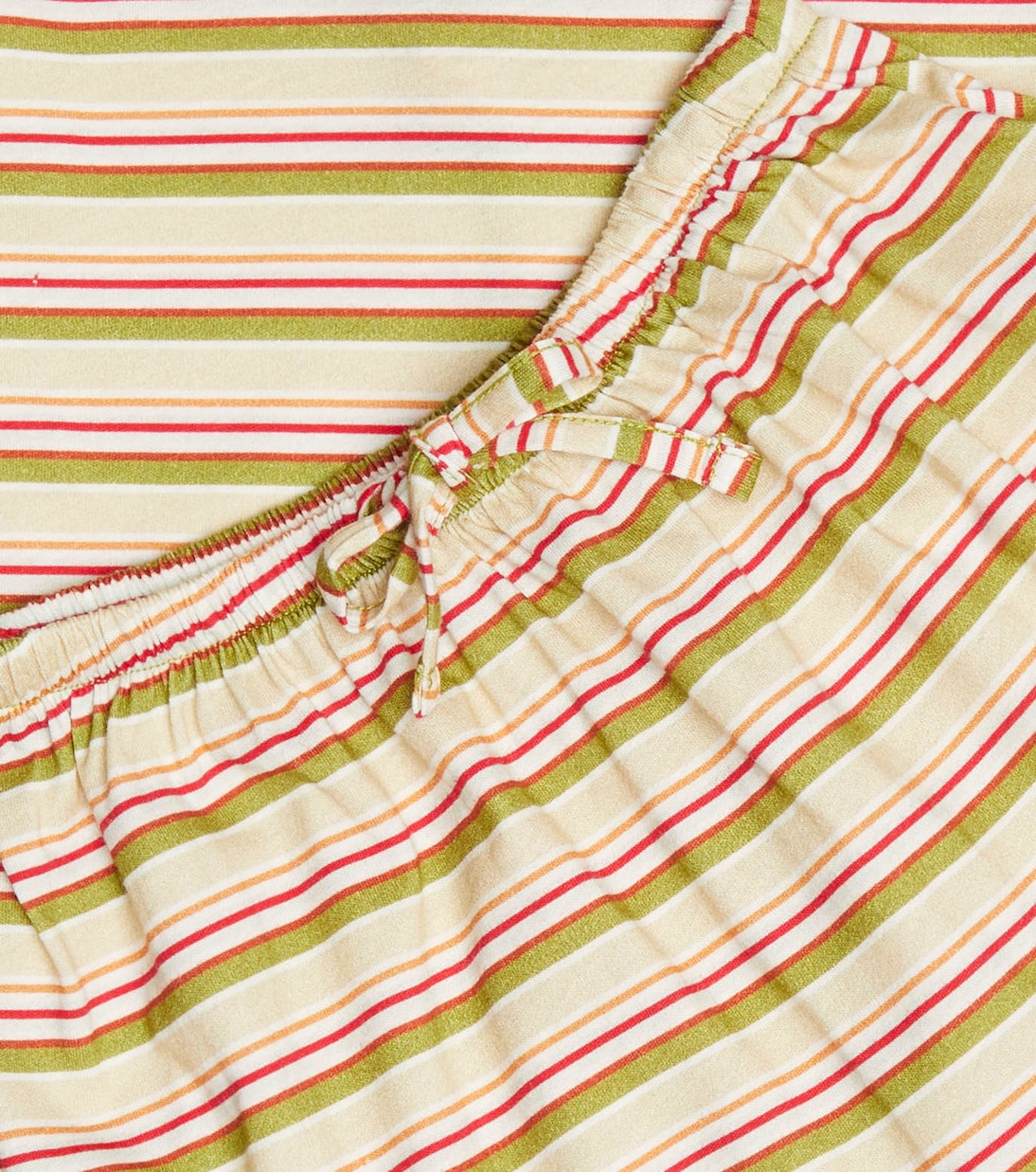 Baby Anthurium striped cotton T-shirt and shorts set | Caramel