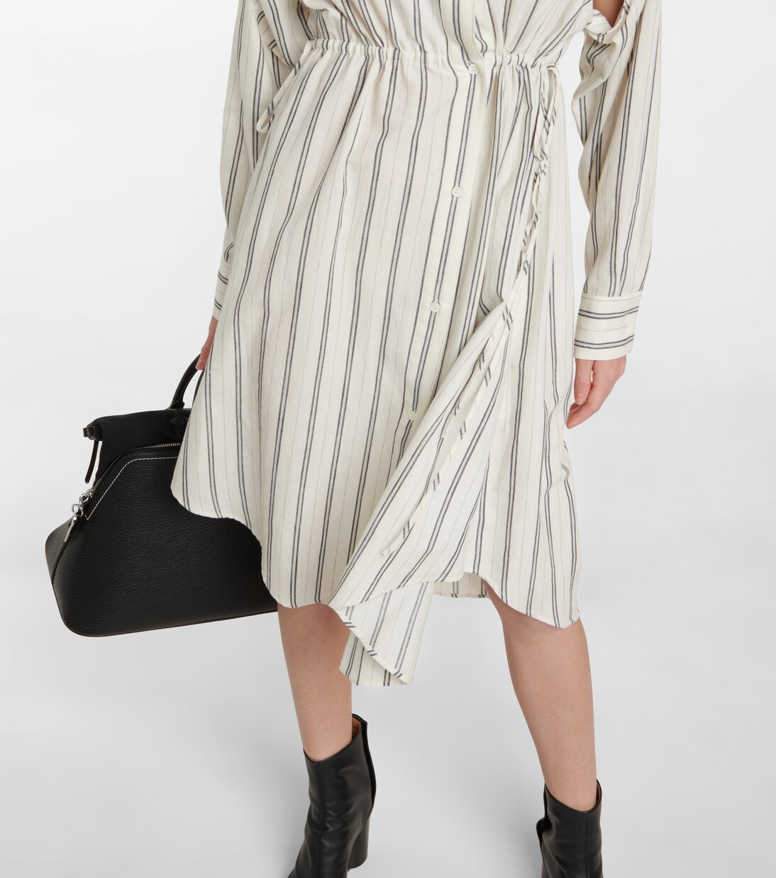 Robe chemise rayée en coton et laine | MM6 Maison Margiela