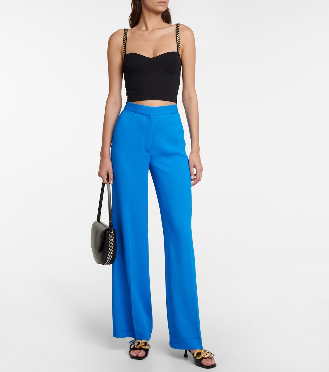 Pantalon ample à taille haute en sergé | Stella McCartney