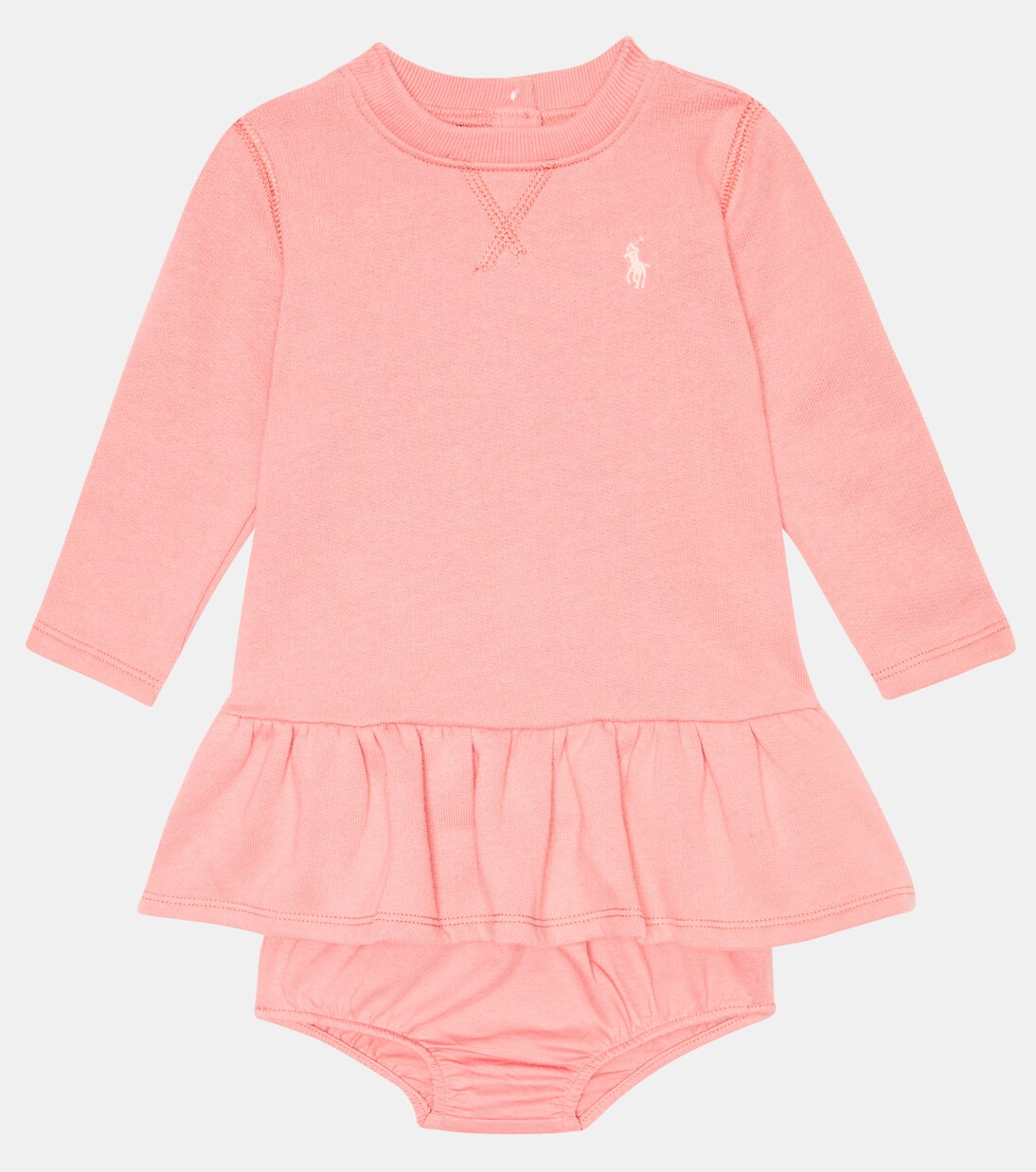 婴幼儿 — 棉质混纺针织连衣裙与灯笼裤套装 | Polo Ralph Lauren Kids