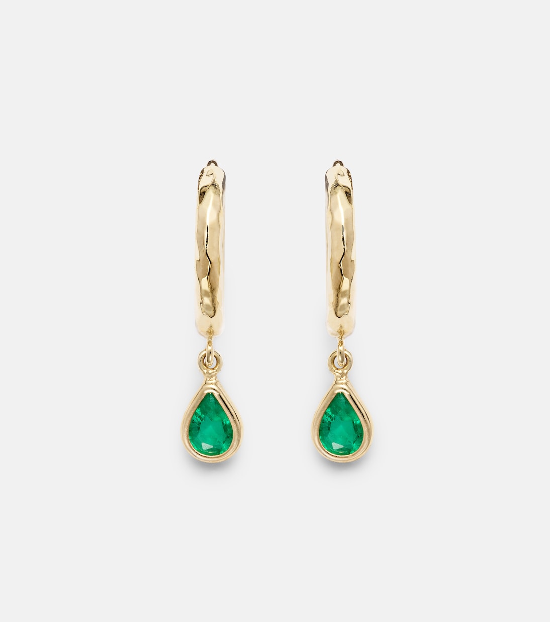 Charmed Micro Gabby 18kt gold earrings with emeralds | Octavia Elizabeth