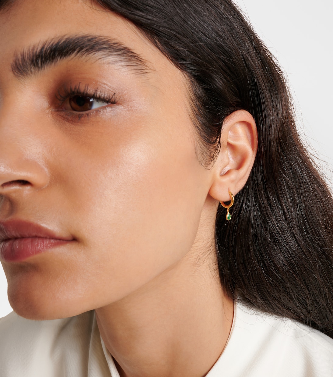 Charmed Micro Gabby 18kt gold earrings with emeralds | Octavia Elizabeth