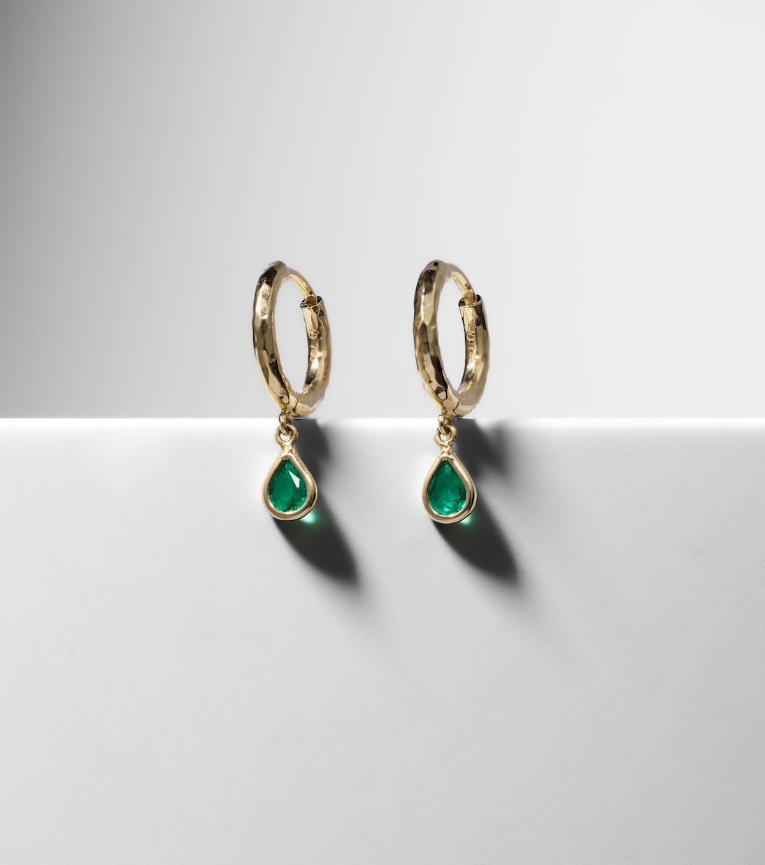 Charmed Micro Gabby 18kt gold earrings with emeralds | Octavia Elizabeth