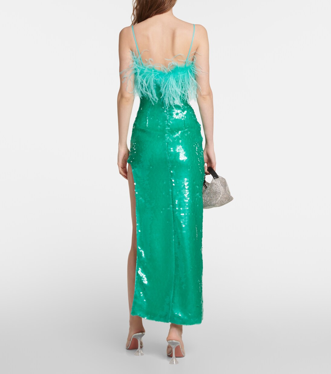 Robe midi à sequins et plumes | Giuseppe di Morabito