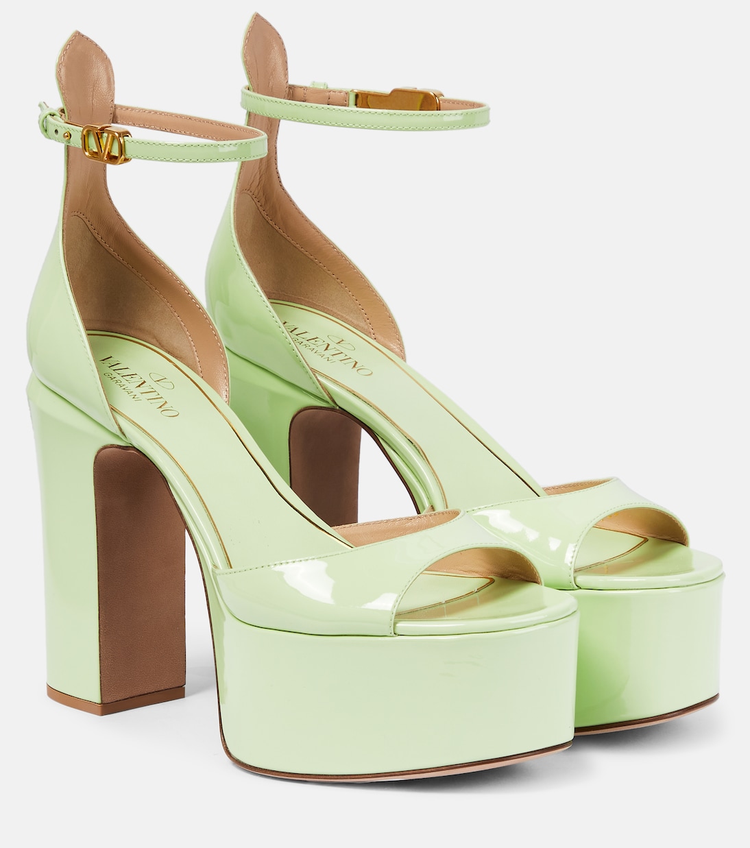 VLogo patent leather platform sandals | Valentino Garavani
