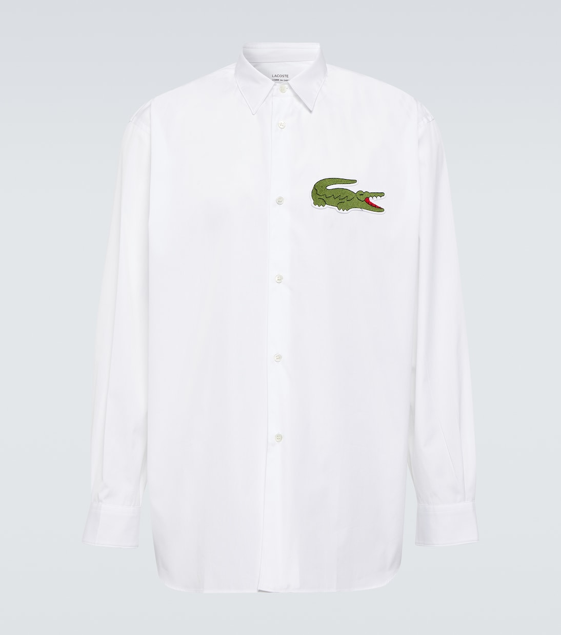 x Lacoste logo cotton poplin shirt in white - Comme Des Garcons