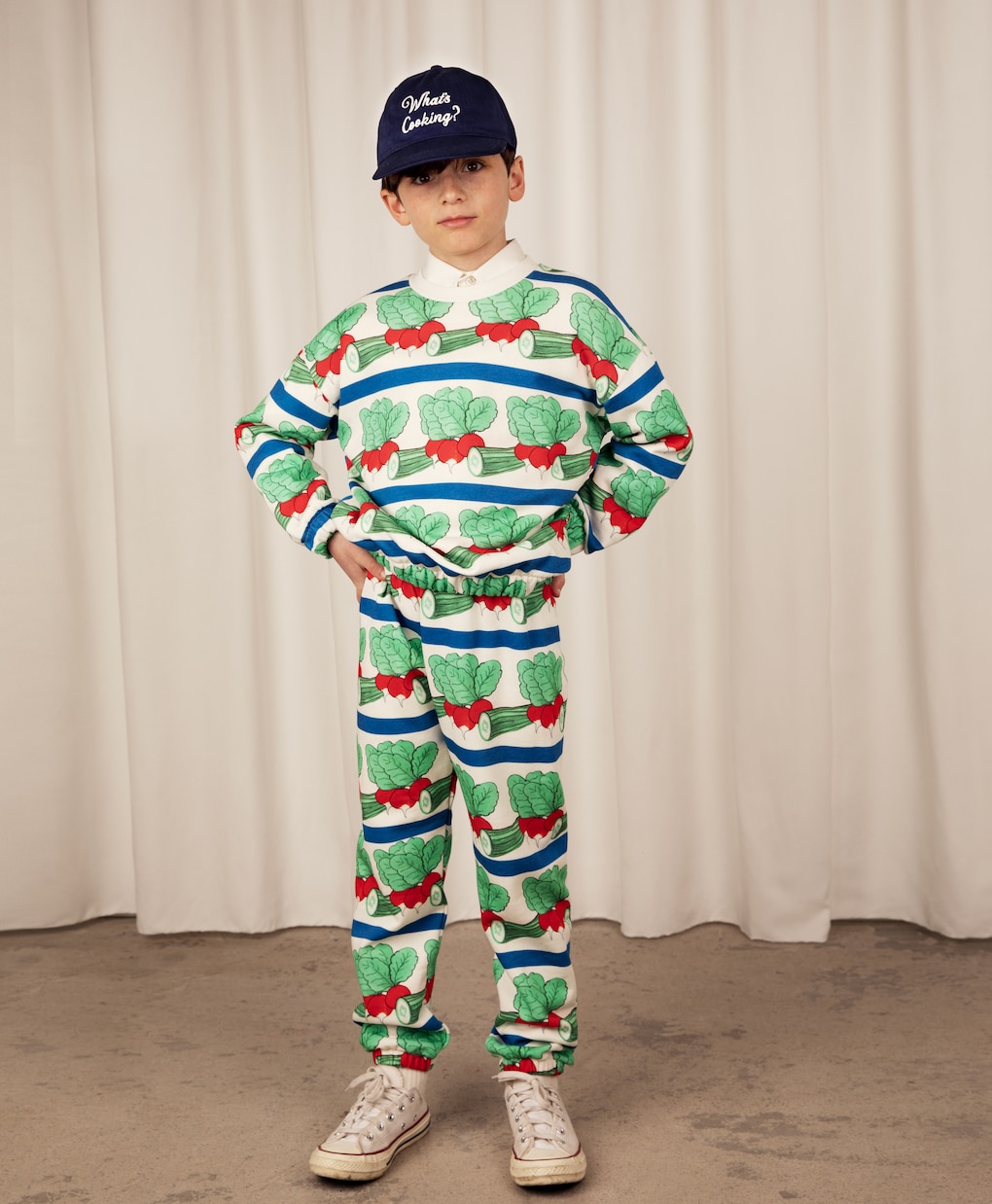 Veggie printed cotton sweatpants  | Mini Rodini