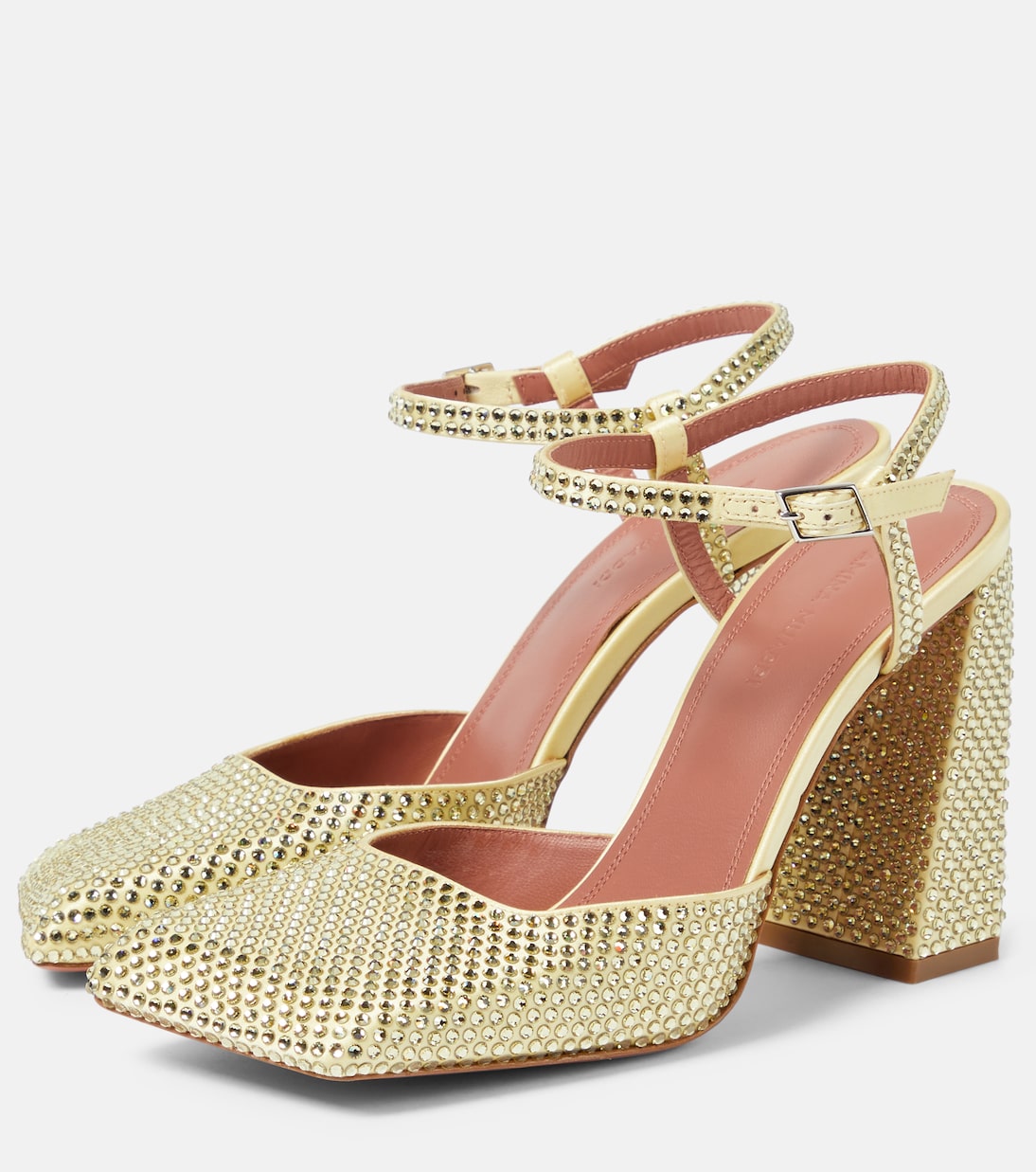 Verzierte Pumps Charlotte 95 aus Satin | Amina Muaddi