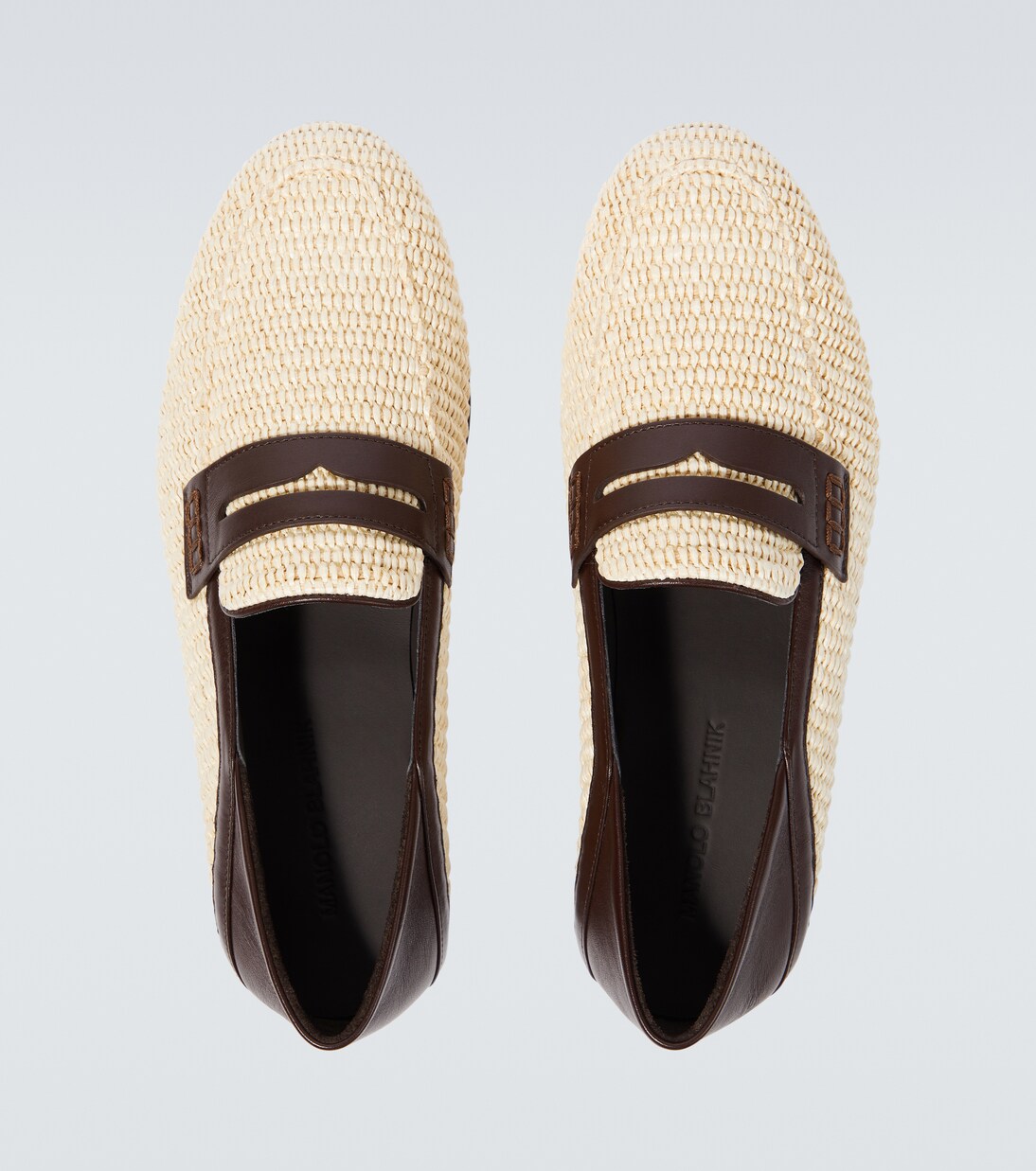 Mocassins Padstow en raphia et cuir | Manolo Blahnik