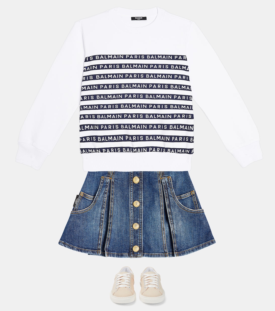 Sweat-shirt en coton à logo | Balmain Kids