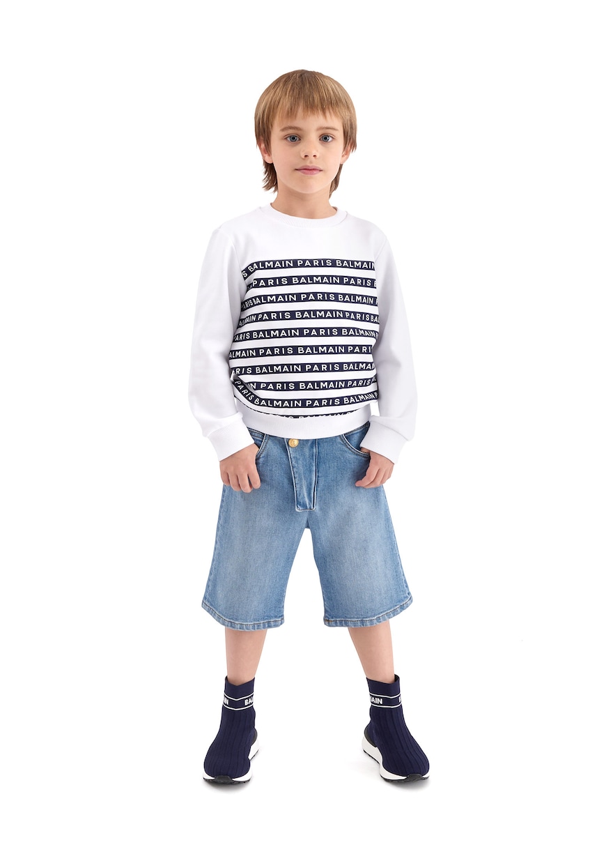 Sweat-shirt en coton à logo | Balmain Kids