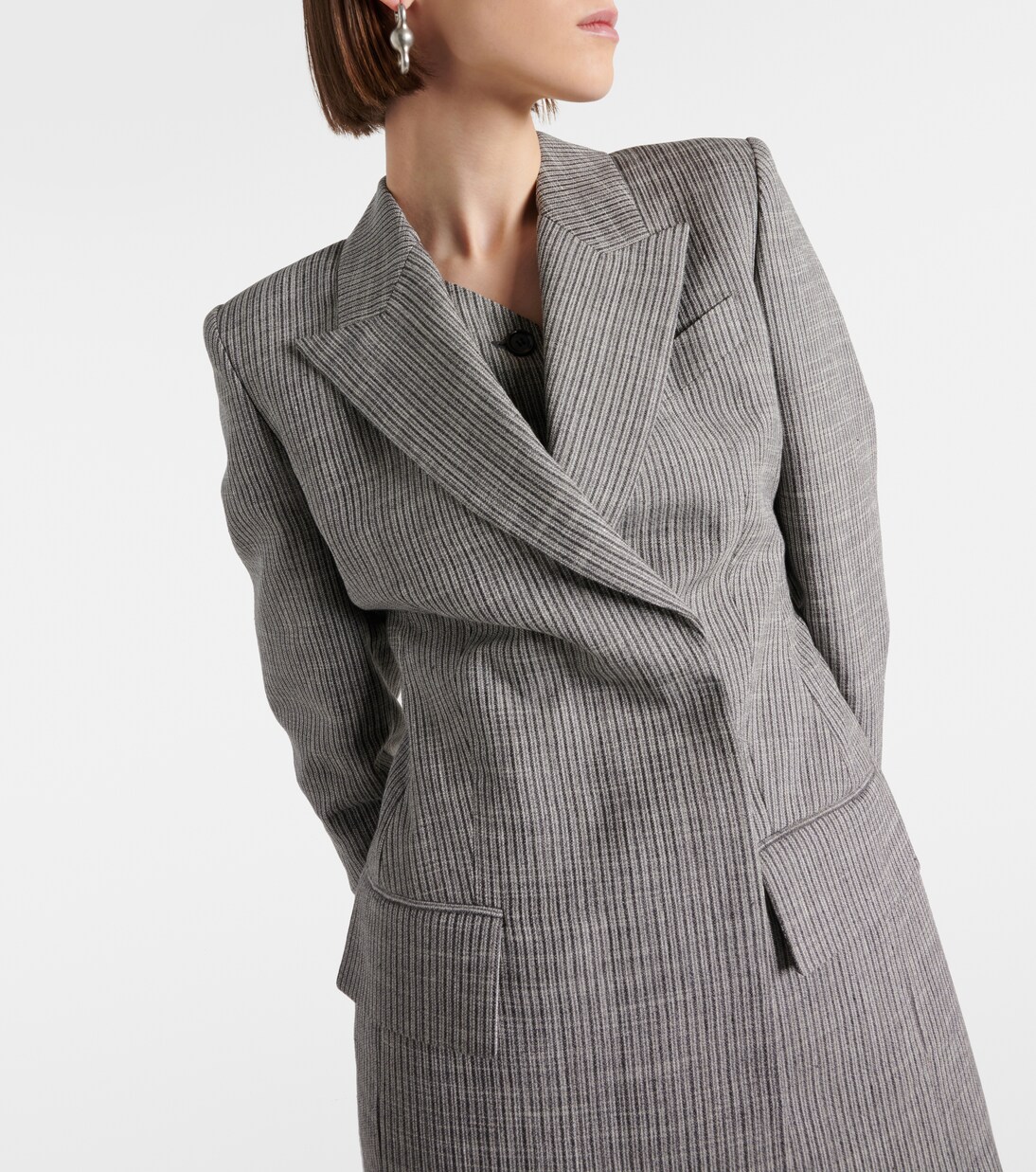 Blazer rayé en lin | Acne Studios