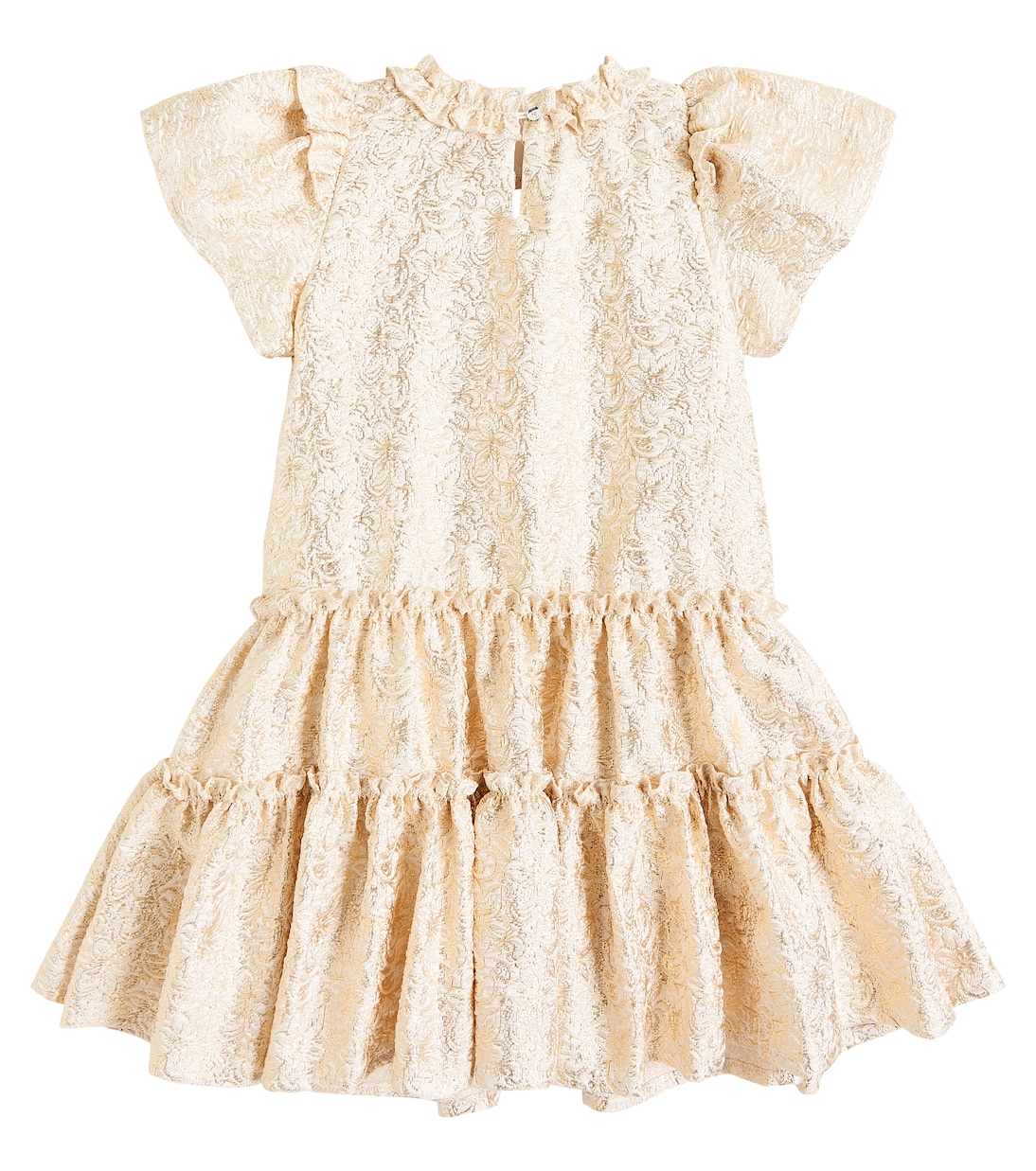 Ruffled lamé jacquard dress | Monnalisa