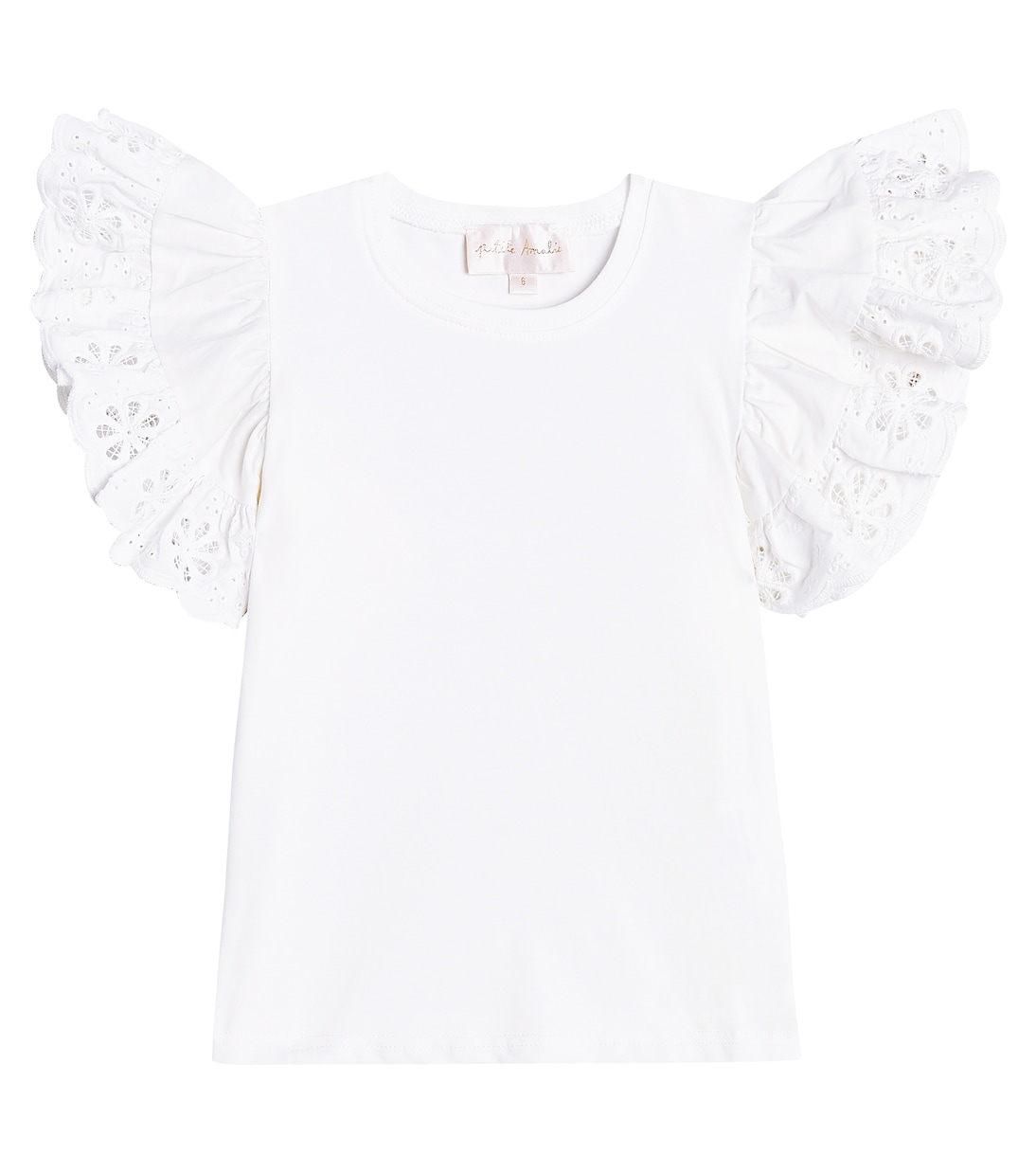 Ruffled lace-trimmed cotton shirt | Petite Amalie  