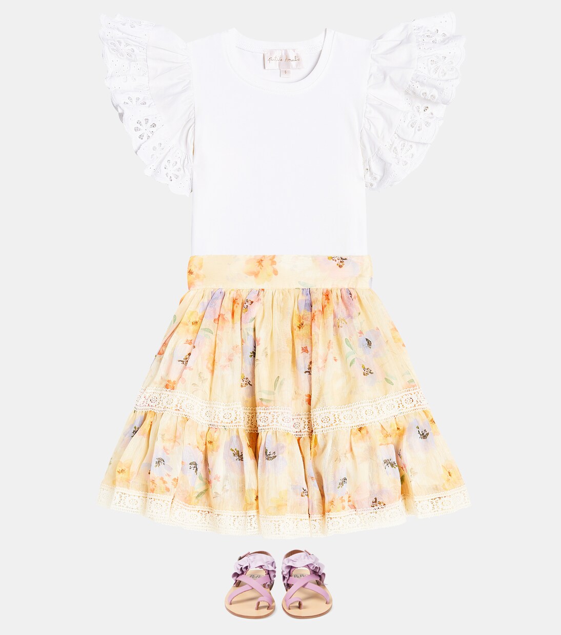 Ruffled lace-trimmed cotton shirt | Petite Amalie  