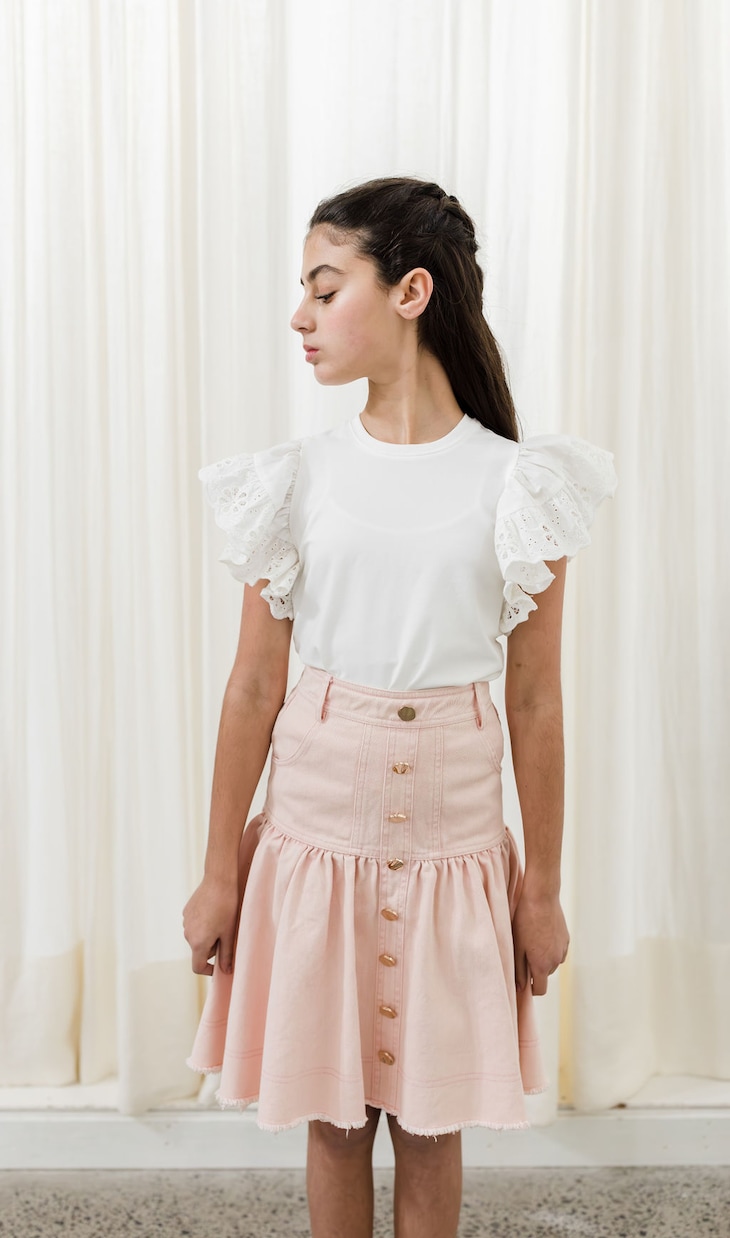 Ruffled lace-trimmed cotton shirt | Petite Amalie  