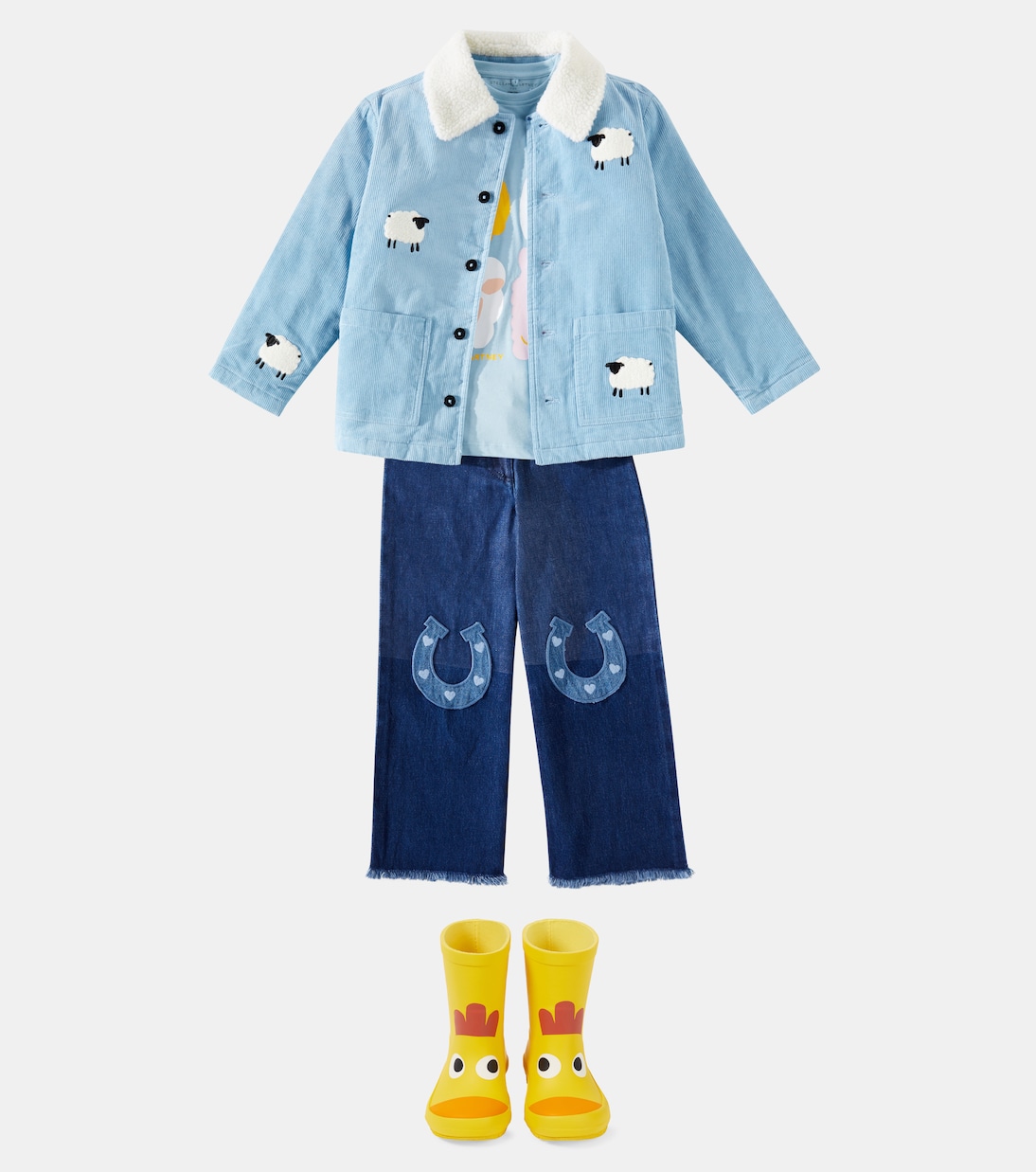 Patch-appliqué straight jeans | Stella McCartney Kids