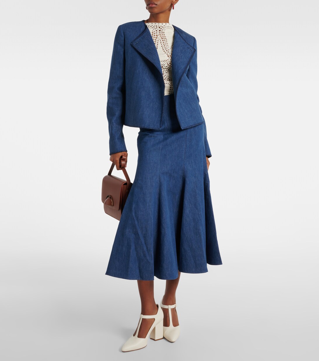 Midirock Amy aus Baumwolle und Leinen | Gabriela Hearst