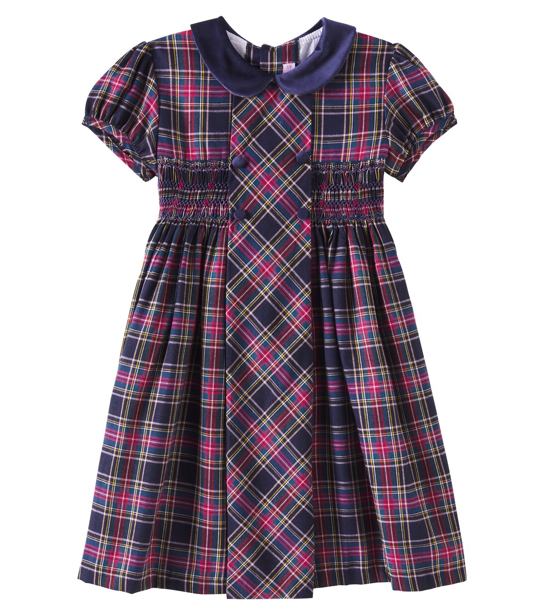 Arcadia shirred plaid cotton-blend dress | La Coqueta
