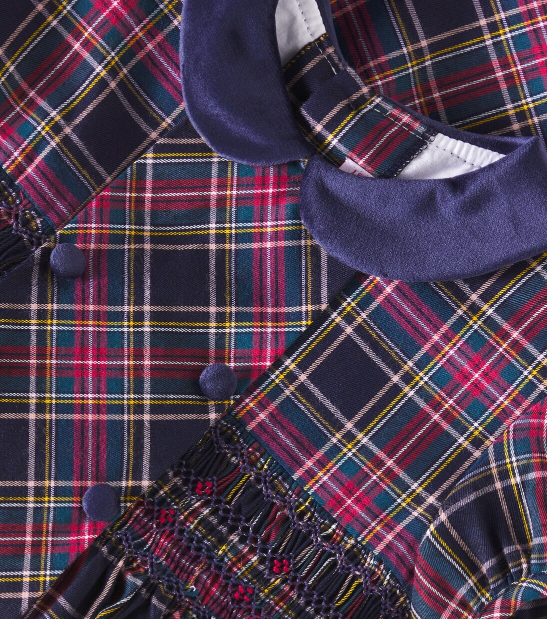 Arcadia shirred plaid cotton-blend dress | La Coqueta