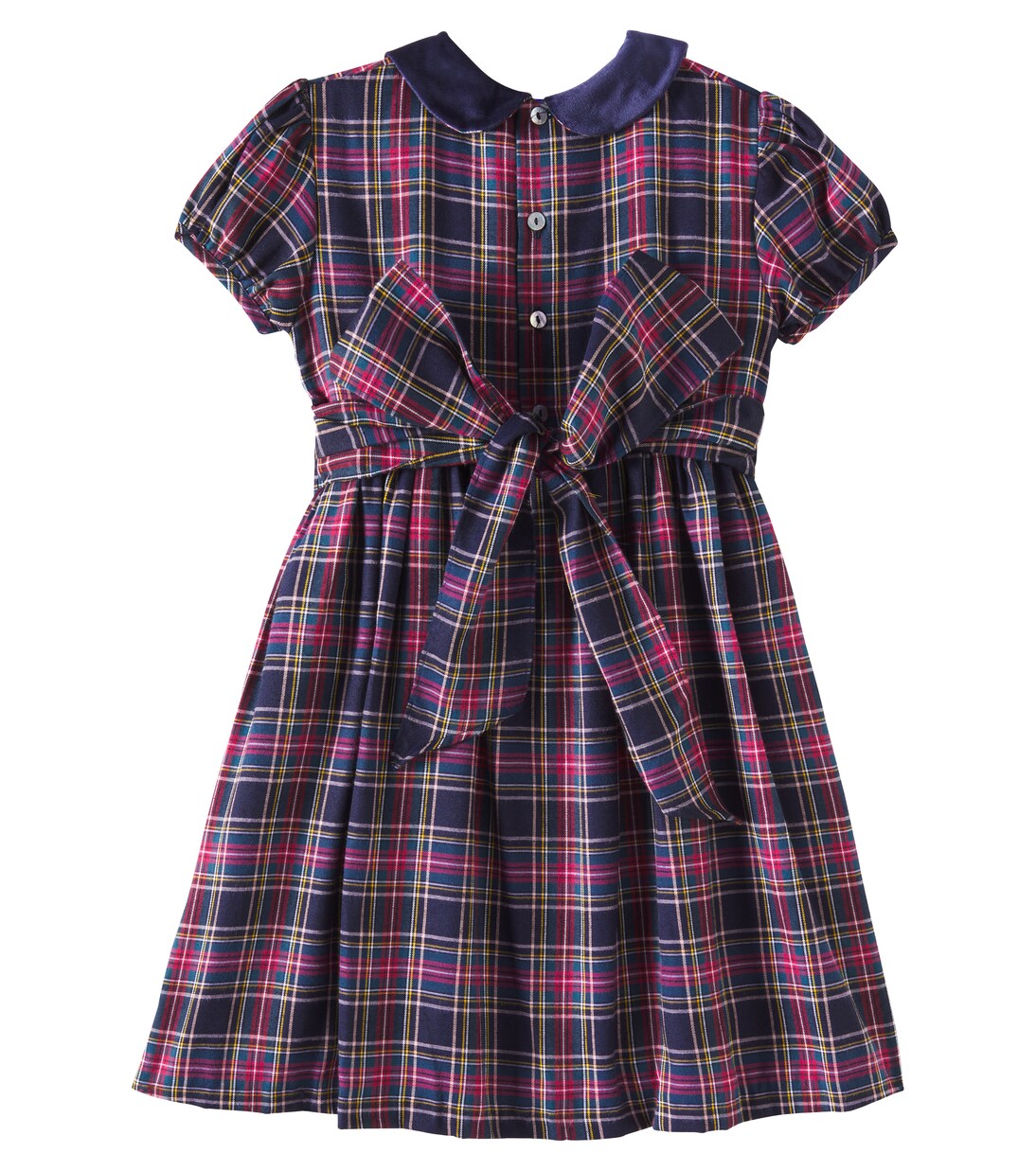 Arcadia shirred plaid cotton-blend dress | La Coqueta
