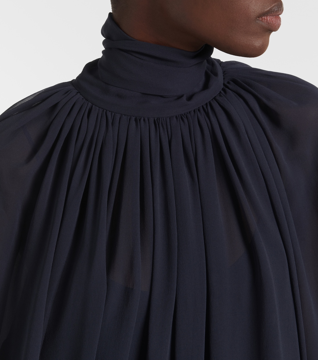 Abito lungo in georgette di seta | Chloé