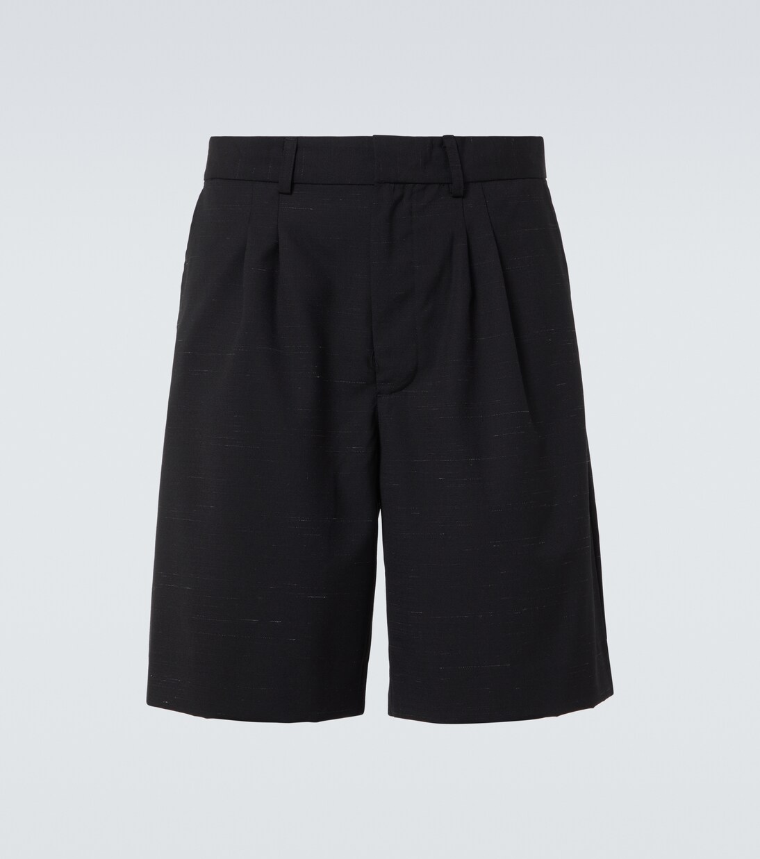 Heathered cotton and wool shorts | Commas
