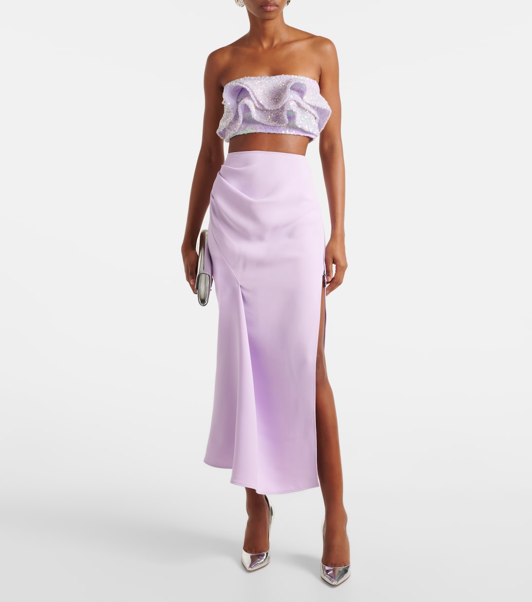 Together Wave ruffled sequined bandeau top | Maticevski