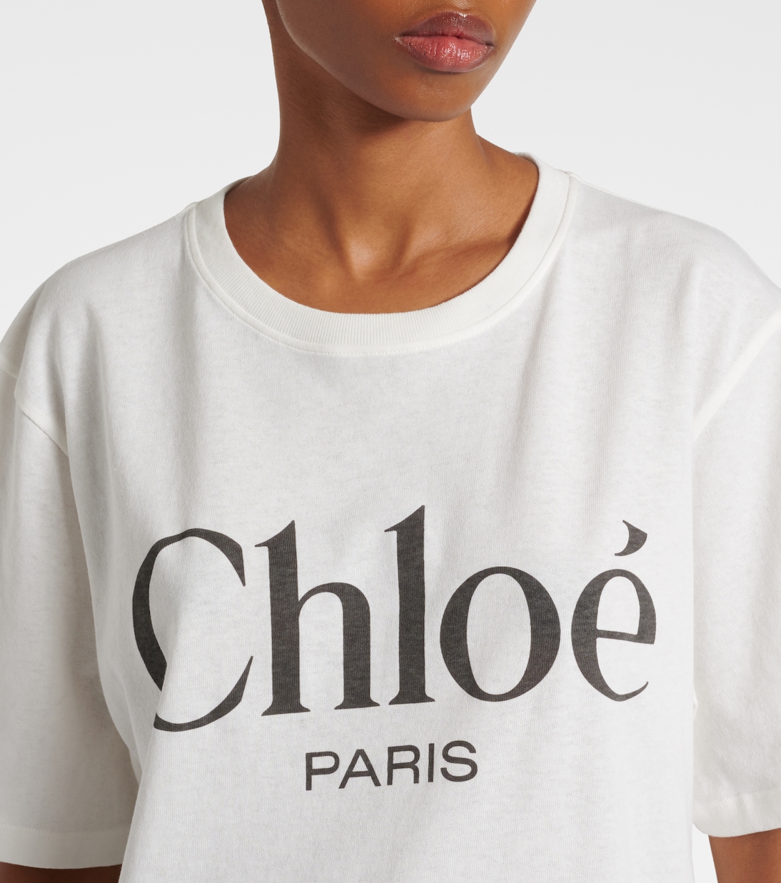 Camiseta en jersey de algodón con logo | Chloé