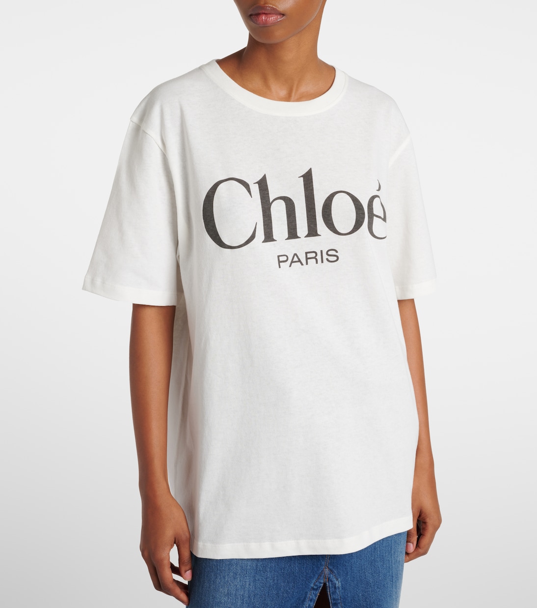 Camiseta en jersey de algodón con logo | Chloé