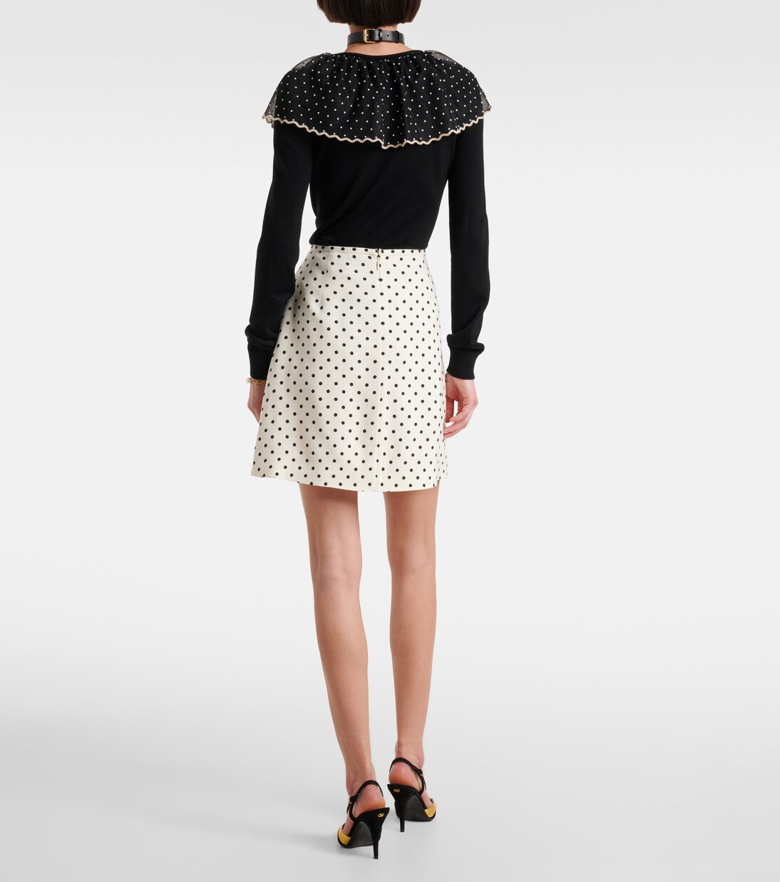 Bow-detail polka-dot miniskirt | Valentino
