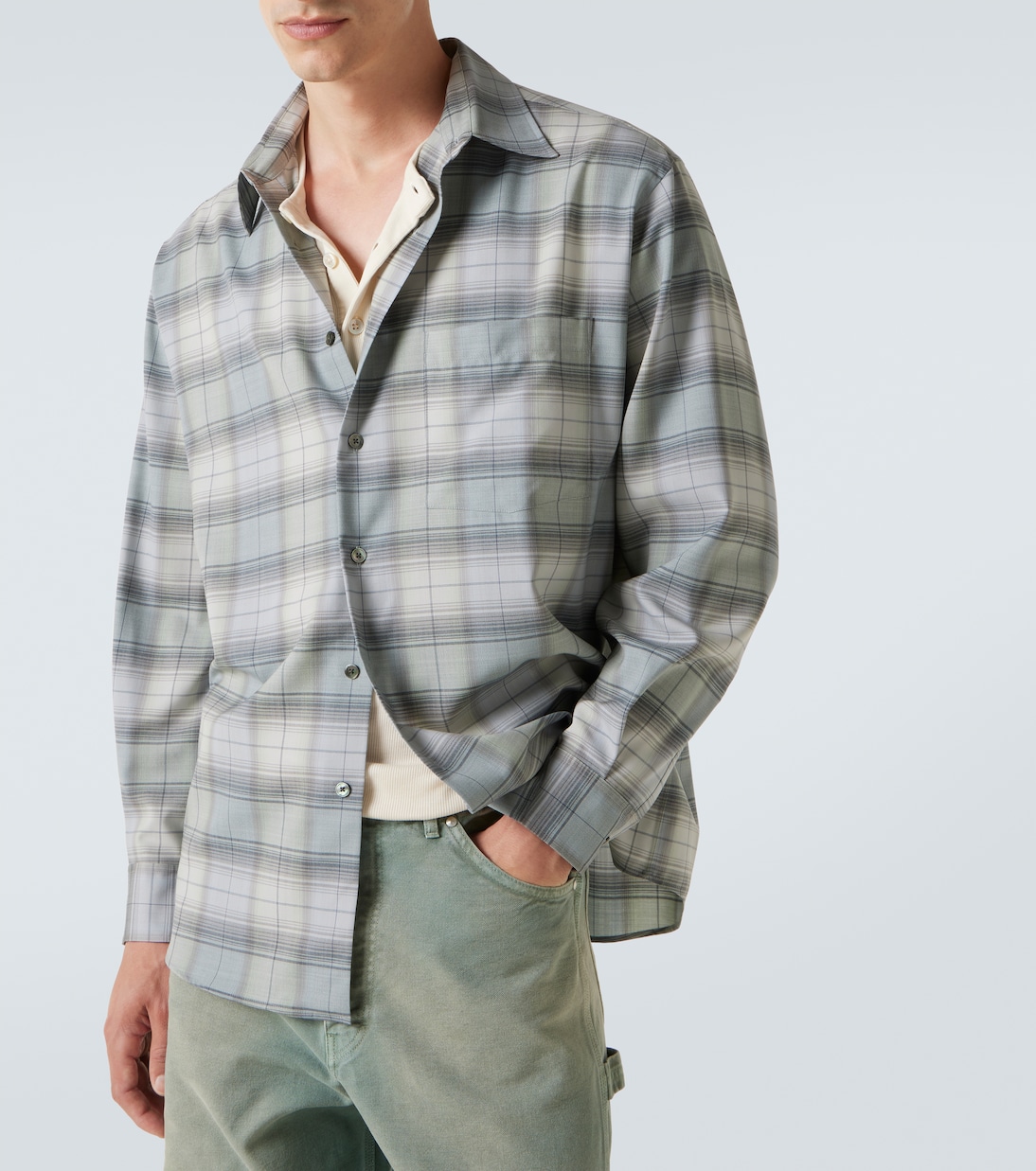 Checked wool shirt | Auralee