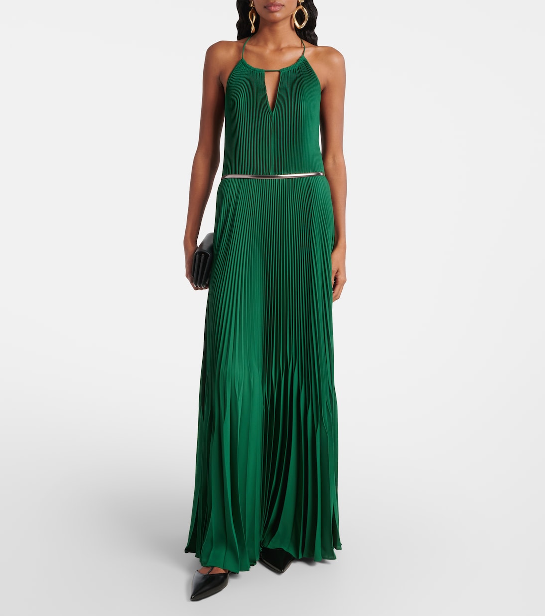 Gersa plissé sablé georgette gown | Max Mara