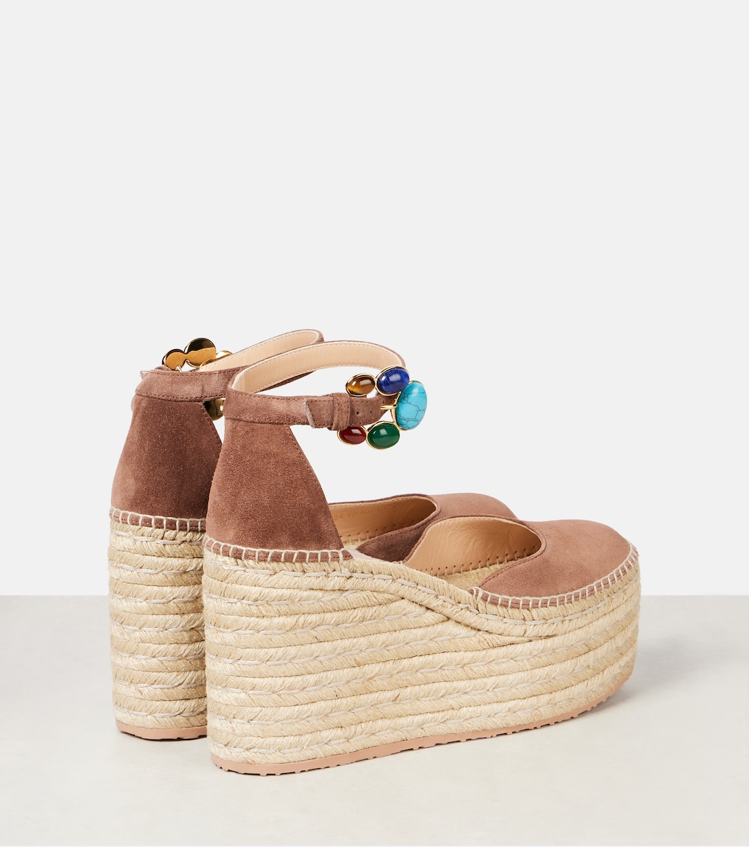 Espadrille-Wedges Shanti 100 aus Veloursleder | Gianvito Rossi