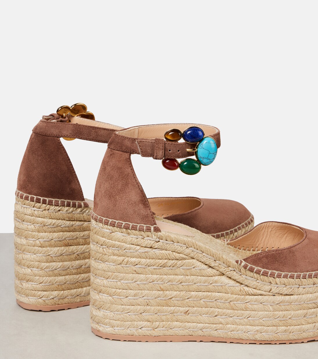 Espadrille-Wedges Shanti 100 aus Veloursleder | Gianvito Rossi