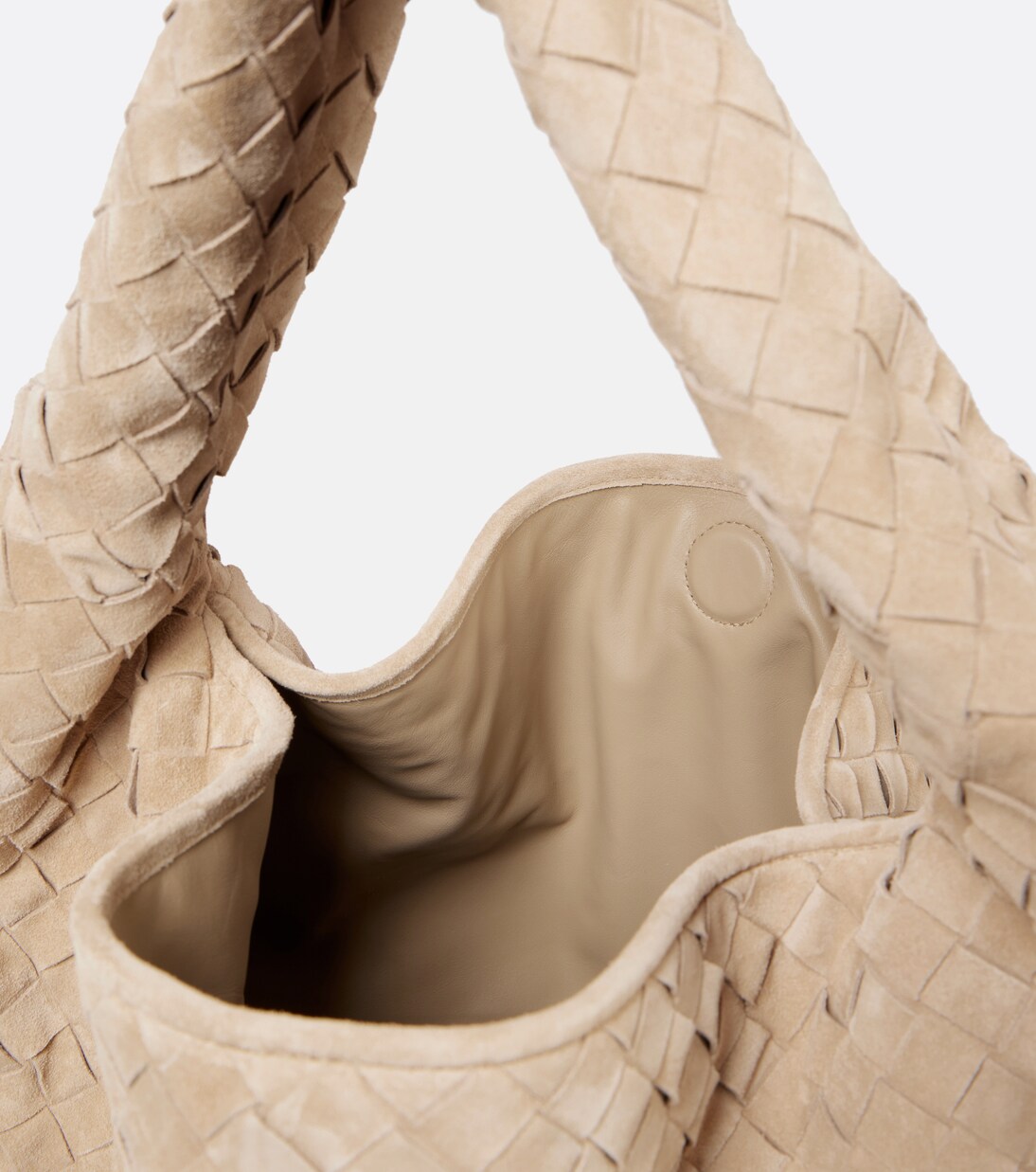Hop Large Intrecciato suede shoulder bag | Bottega Veneta
