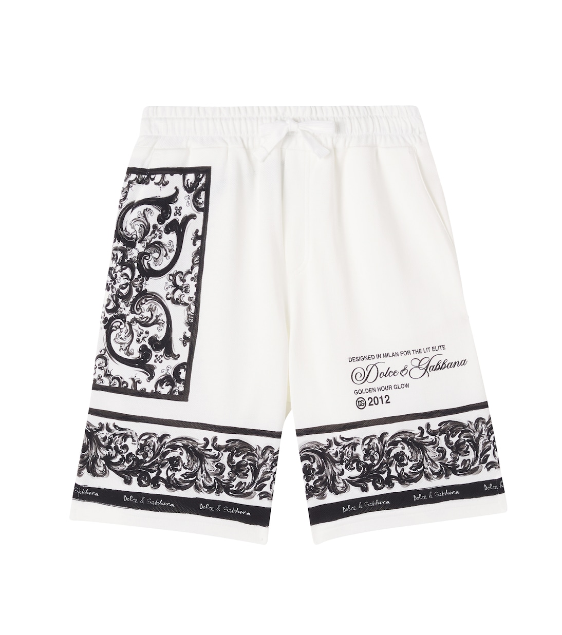 Majolica logo cotton piqué Bermuda shorts | Dolce&Gabbana Kids
