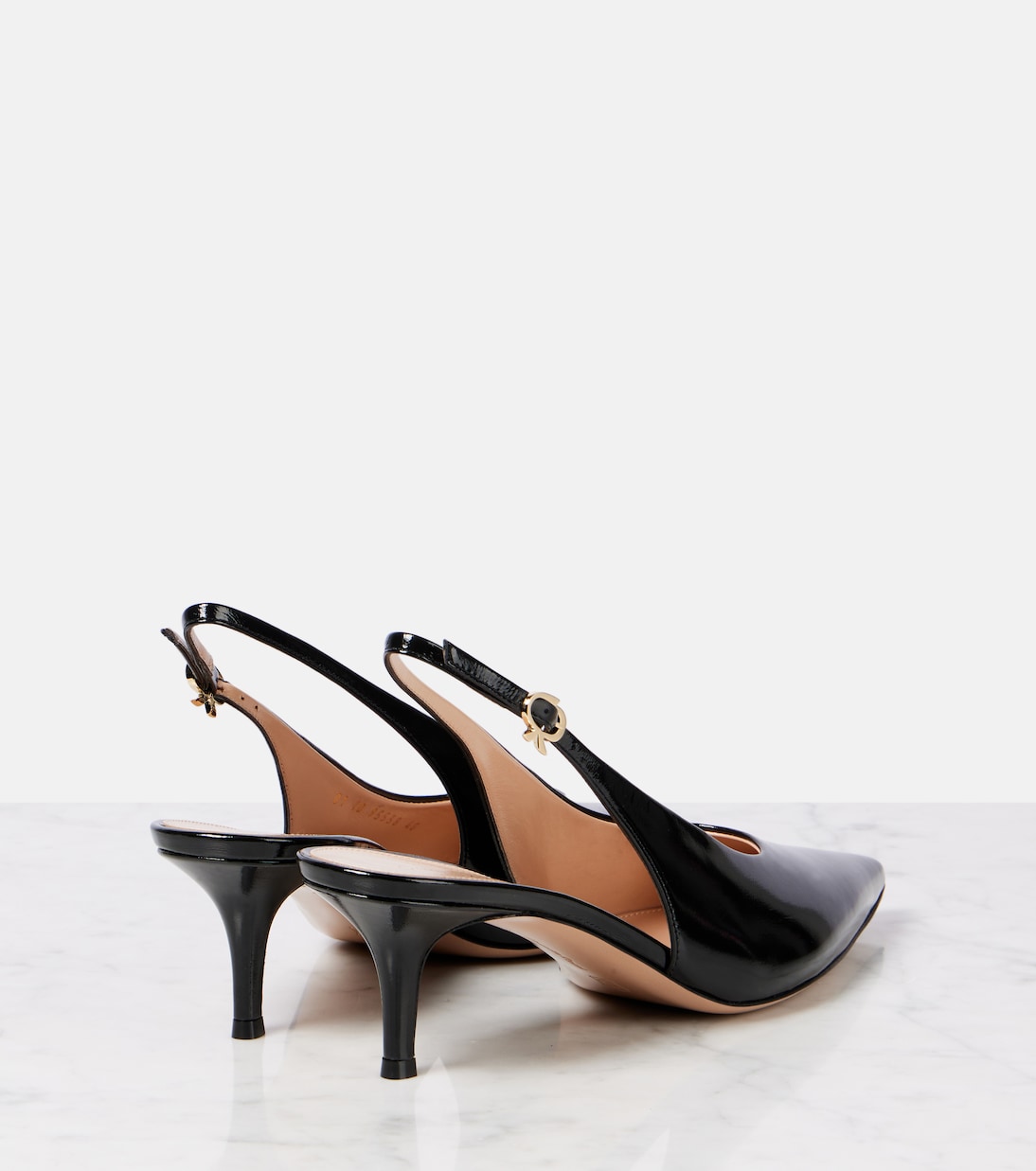 Robbie 55 patent leather slingback pumps | Gianvito Rossi