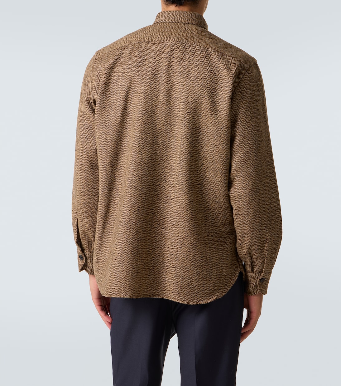 Herringbone wool Western shirt | Rubinacci