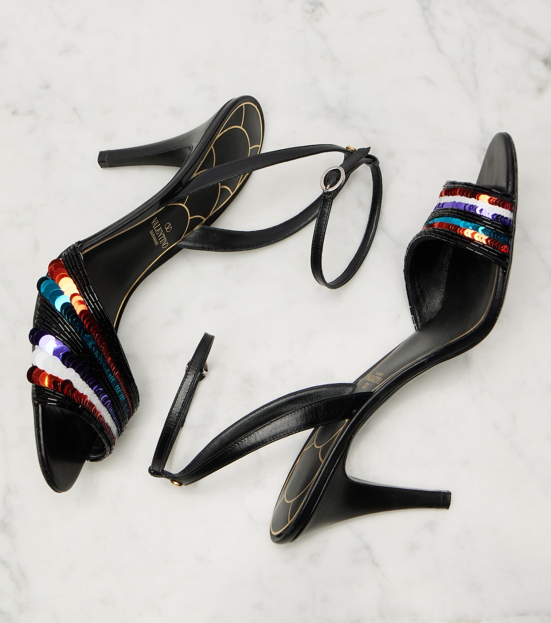 Sequined leather sandals | Valentino Garavani